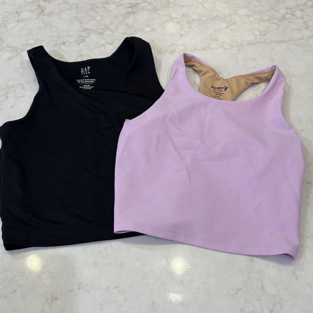 Gap Women's Black And Old Navy Lavender Longline Athletic Tank Tops